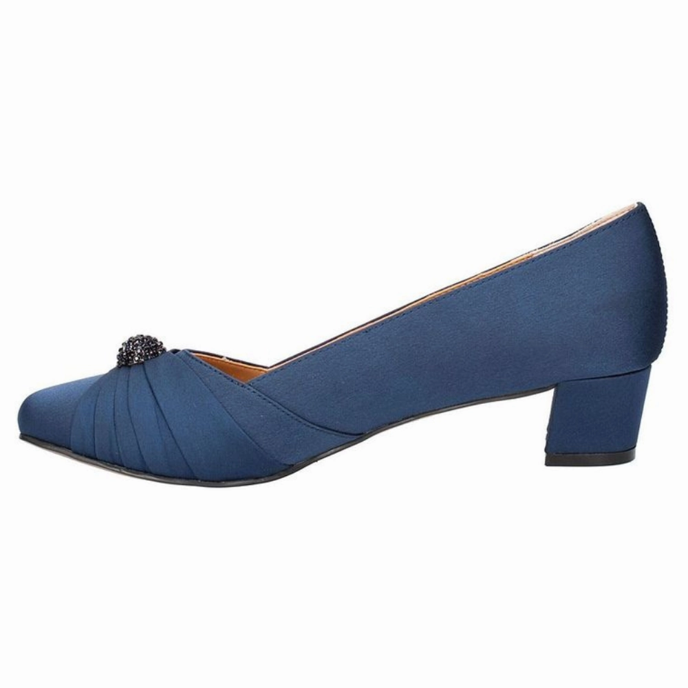 Formal Dress And Shoes J. Renee Lariel Navy Satin Dress Pump (Women's)