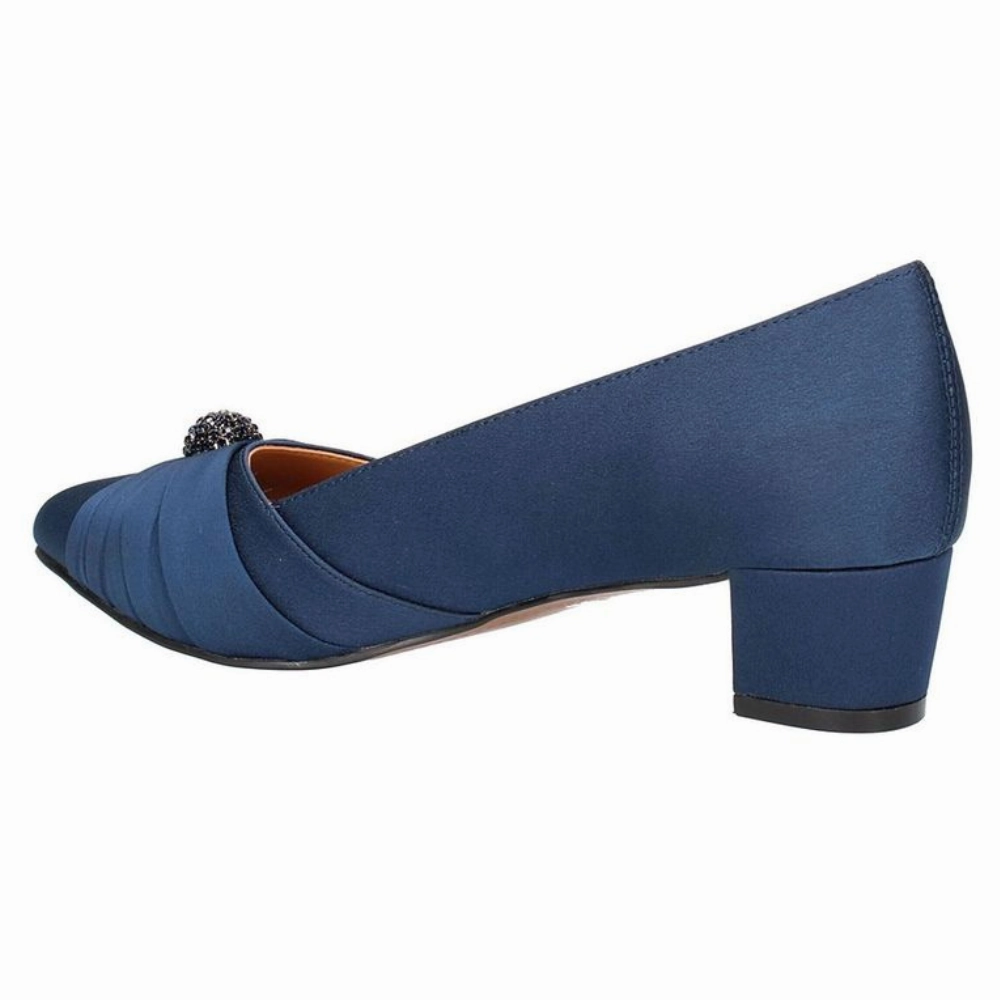 Popular Casual Dress Shoes J. Renee Lariel Navy Satin Dress Pump (Women's)