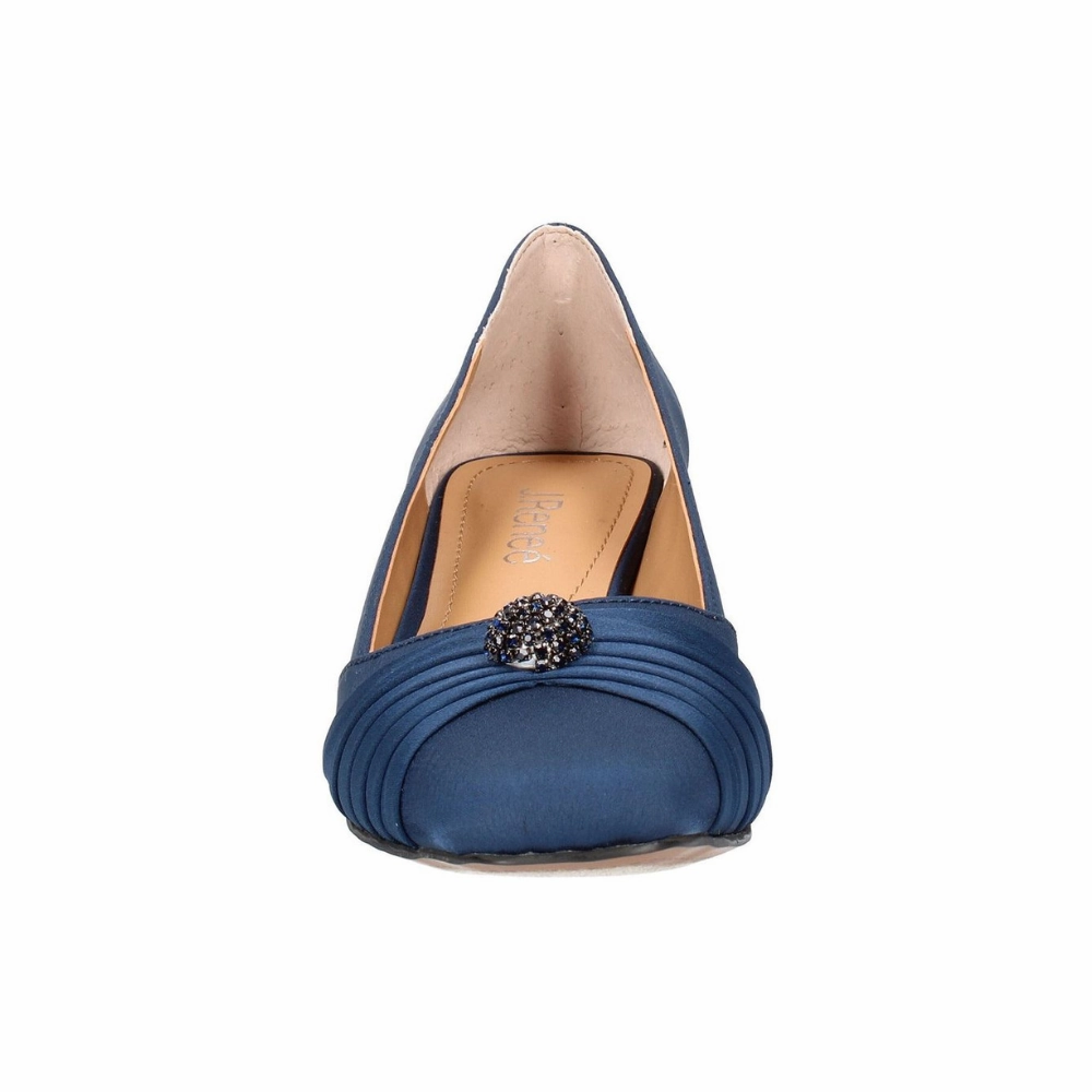 J. Renee Lariel Navy Satin Dress Pump (Women's) Semi Formal Dress Shoes