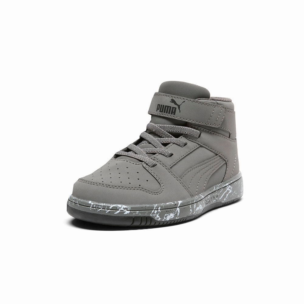 Rebound Layup Marble Nubuck High Top Sneakers (Little Kid) Infuriate Basketball Shoes