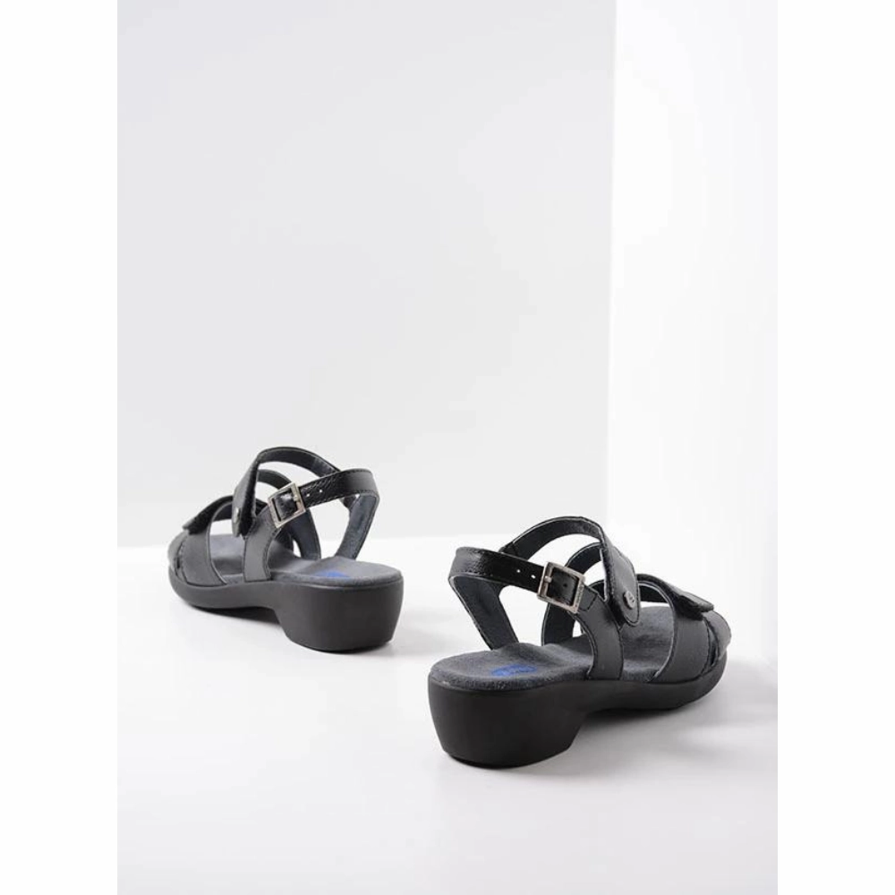 Judy Sandals Wolky Fria Black Leather Sandal (Women's)