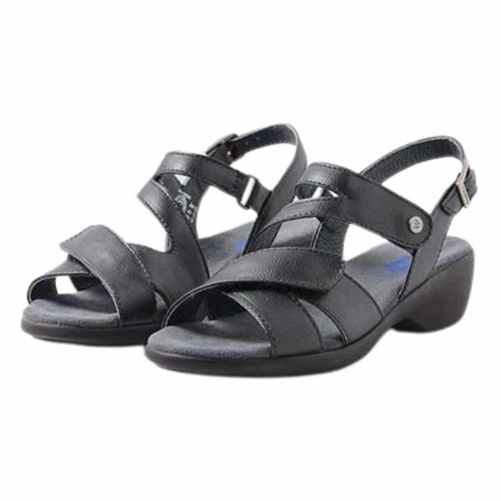 Wolky Fria Black Leather Sandal (Women's) Zoriz Golf Sandals
