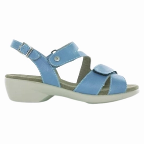 Wolky Fria Sky Blue Leather Sandal (Women's) Sandals High Heels