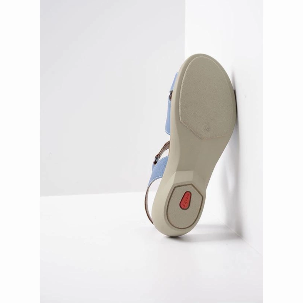 Wolky Fria Sky Blue Leather Sandal (Women's) Freedom Moses Sandals