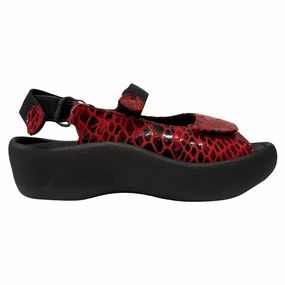 Wolky Jewel Red Cobra Nubuck Sandal (Women's) Fashionable Comfortable Sandals