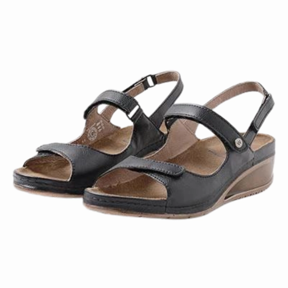 Wolky Pica Biocare Black Sandal (Women's) Fur Sandals