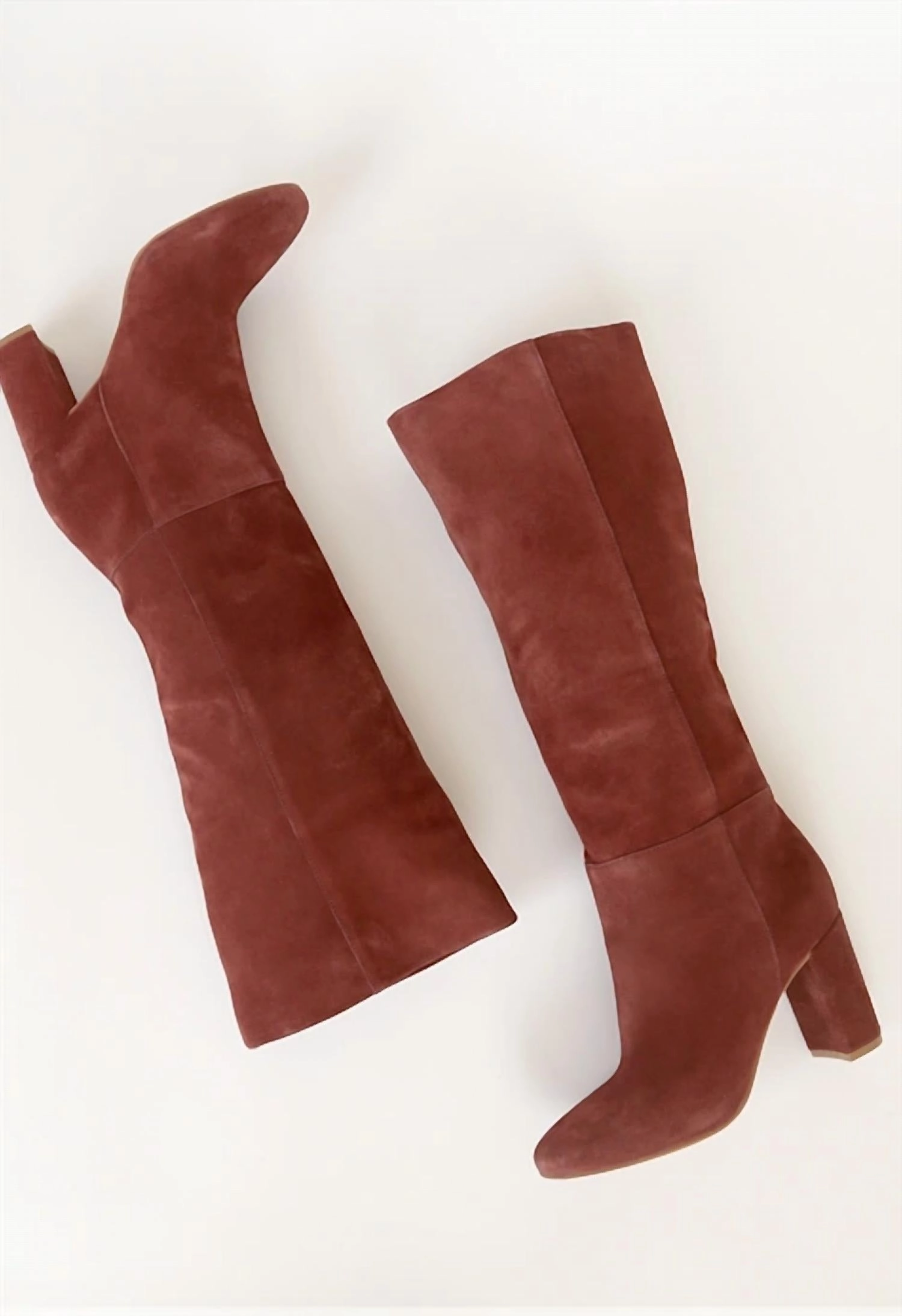 Women Krafty Suede Knee High Block Heel Boots In Brown Lacrosse Muck Boots