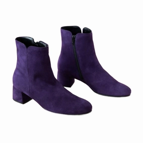 Women;s Ankle Boots In Purple Suede Elephant Boots