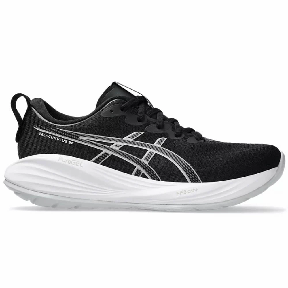 Asics Tennis Shoes New York Women's Asics Gel-Cumulus 27, Black/Concrete, 8 D Wide