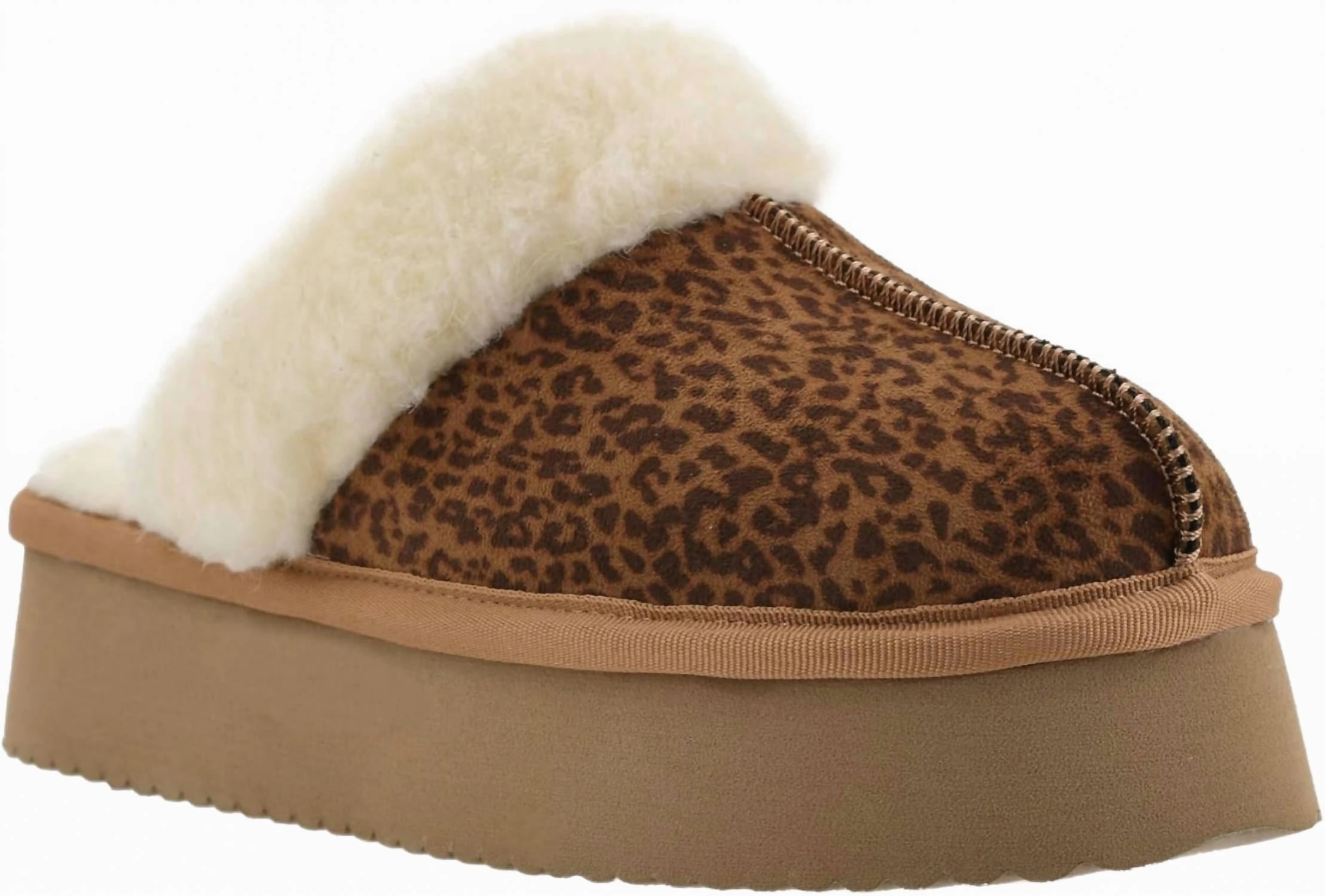 Women's Cuddle Up Slippers In Mini Leopard Socks With Slides