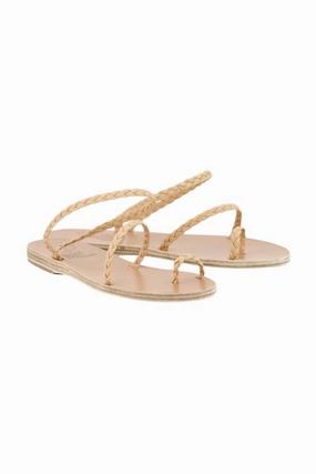 High Heel Strappy Sandals Women's Eleftheria Nappa Leather Sandals In Natural