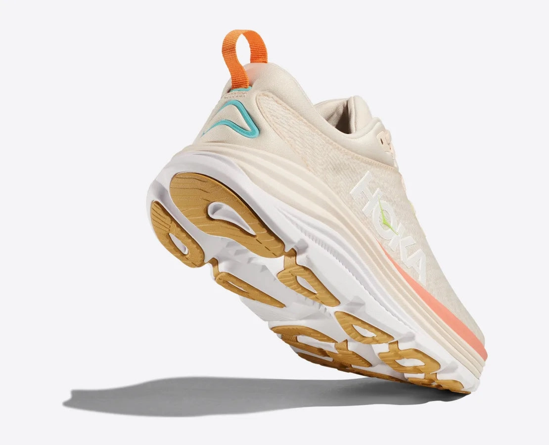 Rebecca Minkoff Flat Shoes Women's HOKA Gaviota 5 Running Shoe in Vanilla / Eggnog