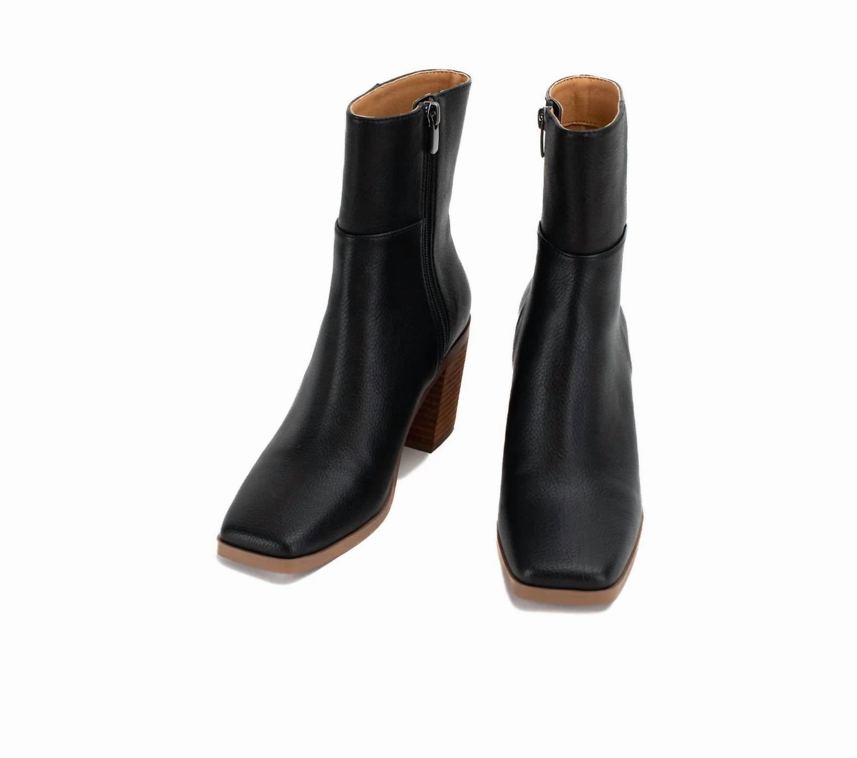 Women's Maora Heeled Boot In Black Brown Flat Dress Boots