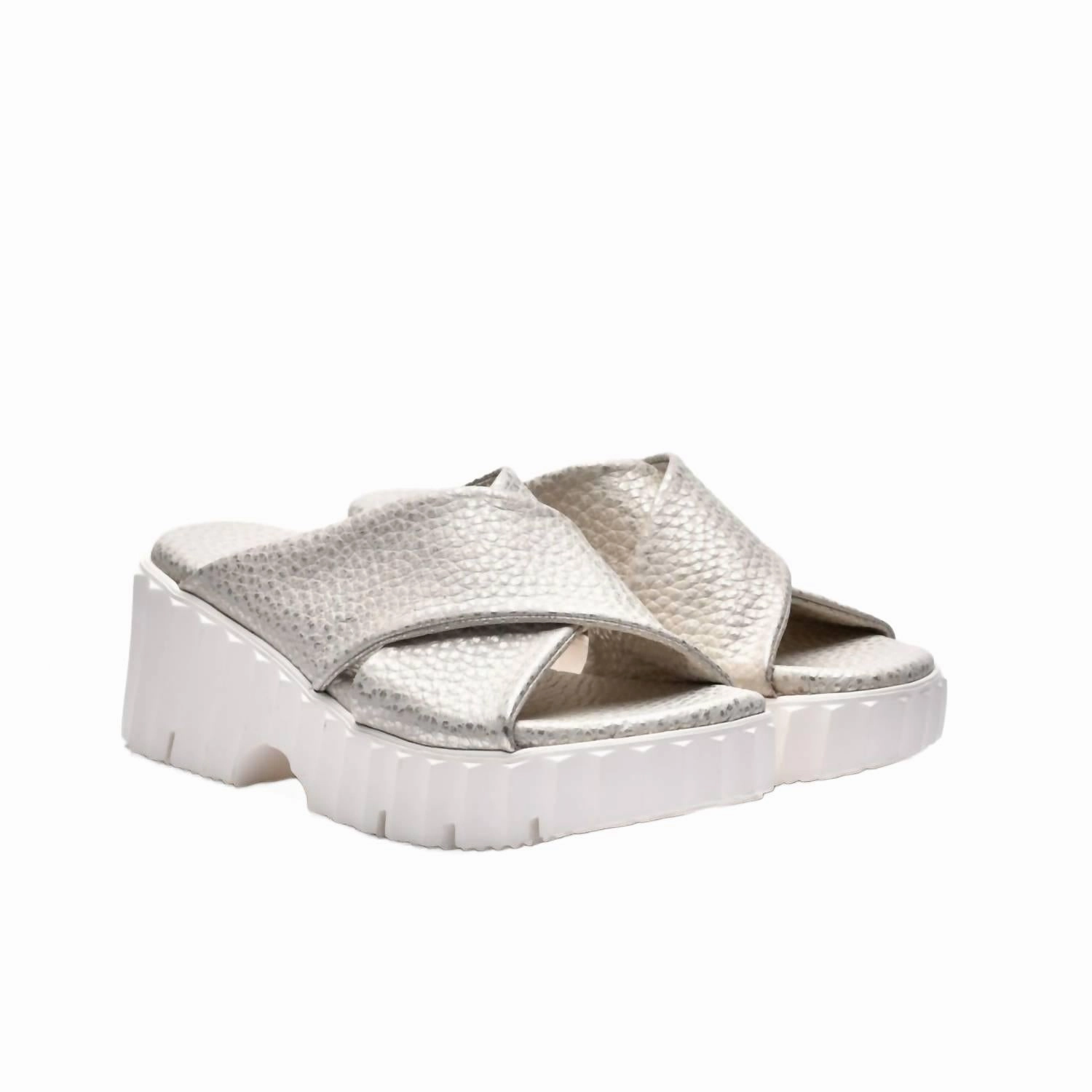 Madrid Big Buckle Eva Sandals Women's Marini Sandals In Platino