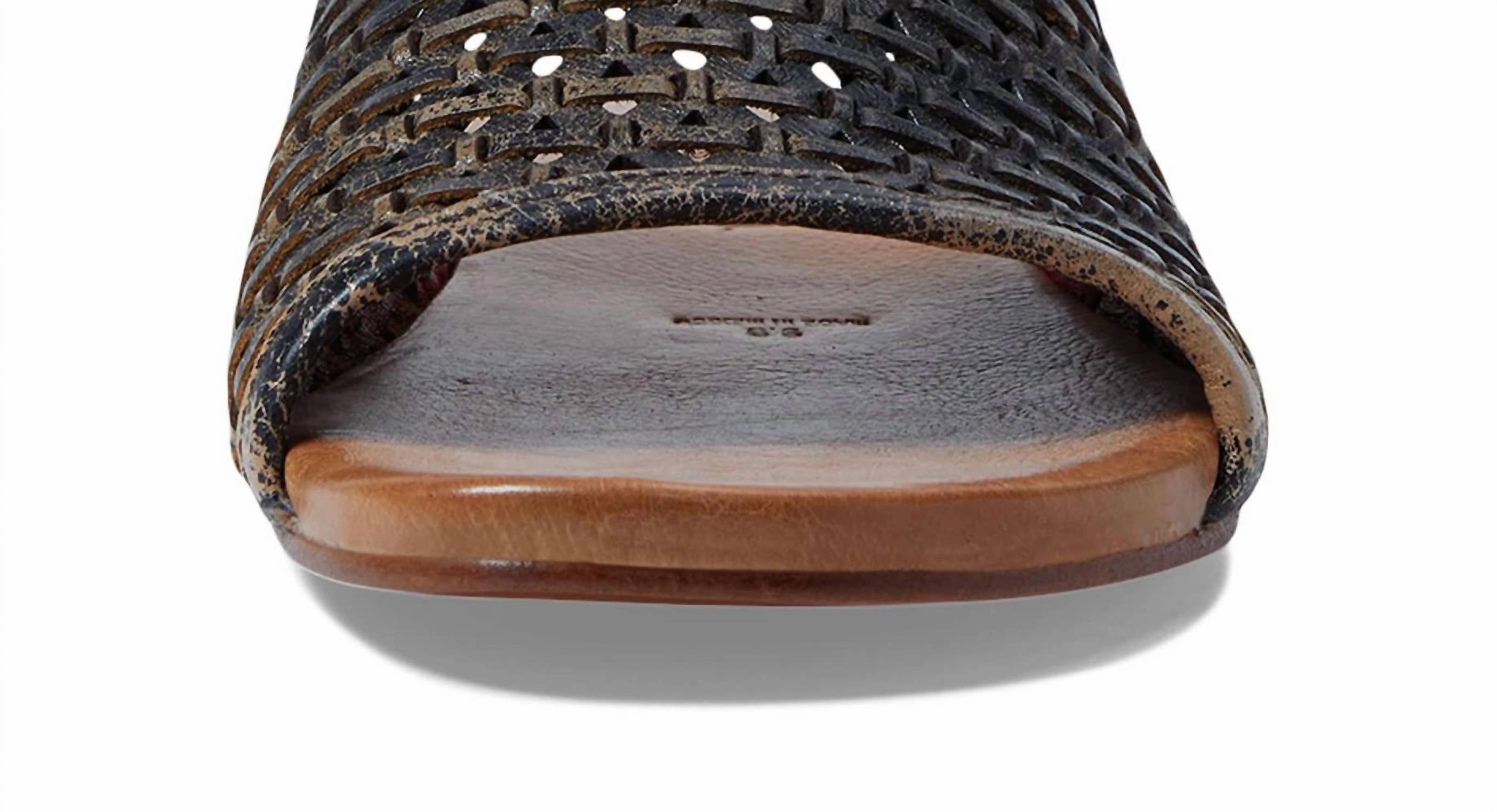 Women's Minerva Flat Slide Sandals In Black Lux Sexy Flat Sandals