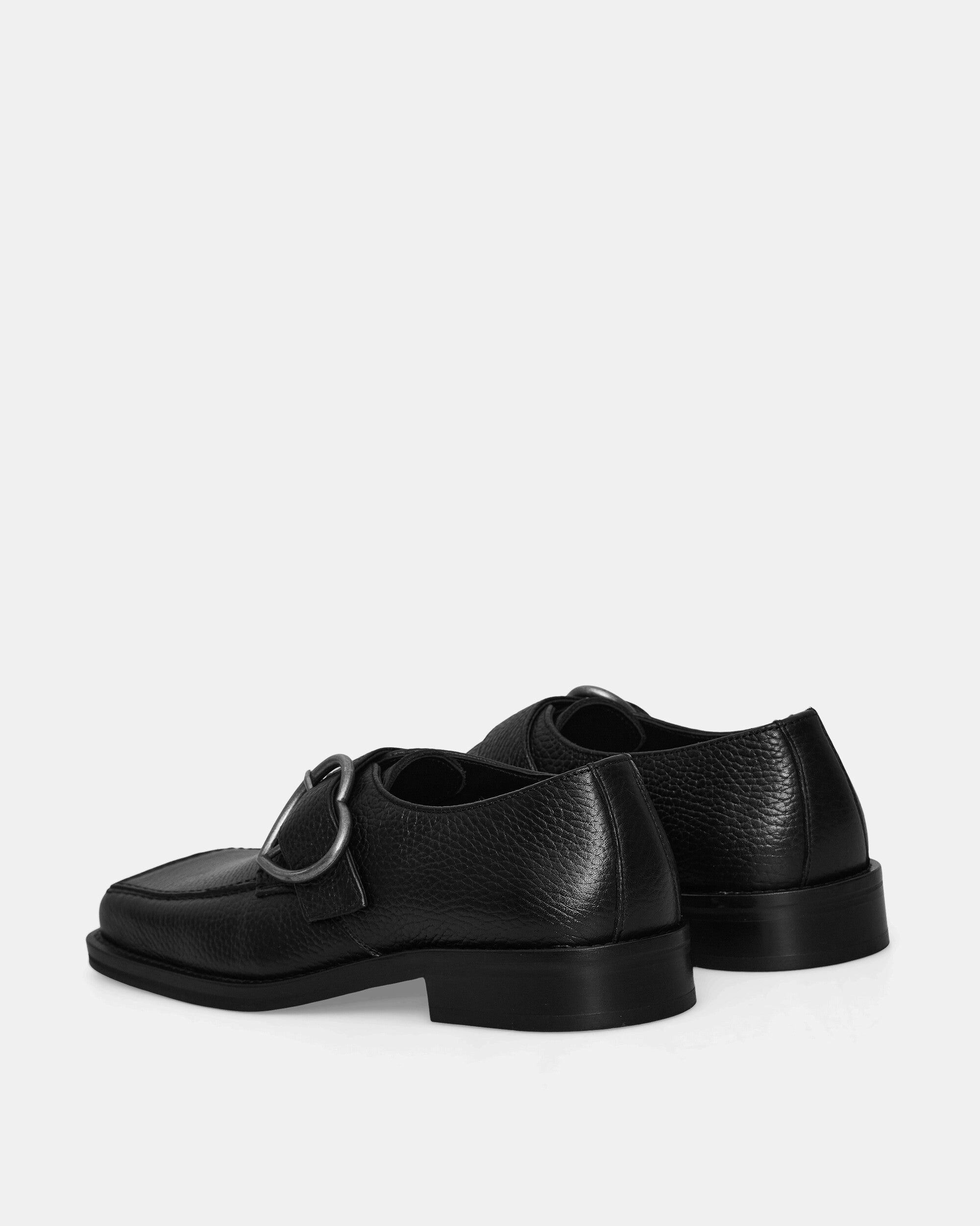 Women's Square Toe Buckle Loafers Black Loafers Prada