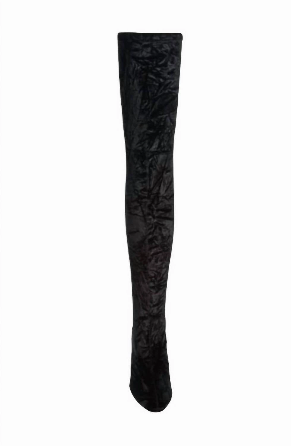 Women's Vidaland Stretch Crushed Velvet Boots In Black Skating Boots