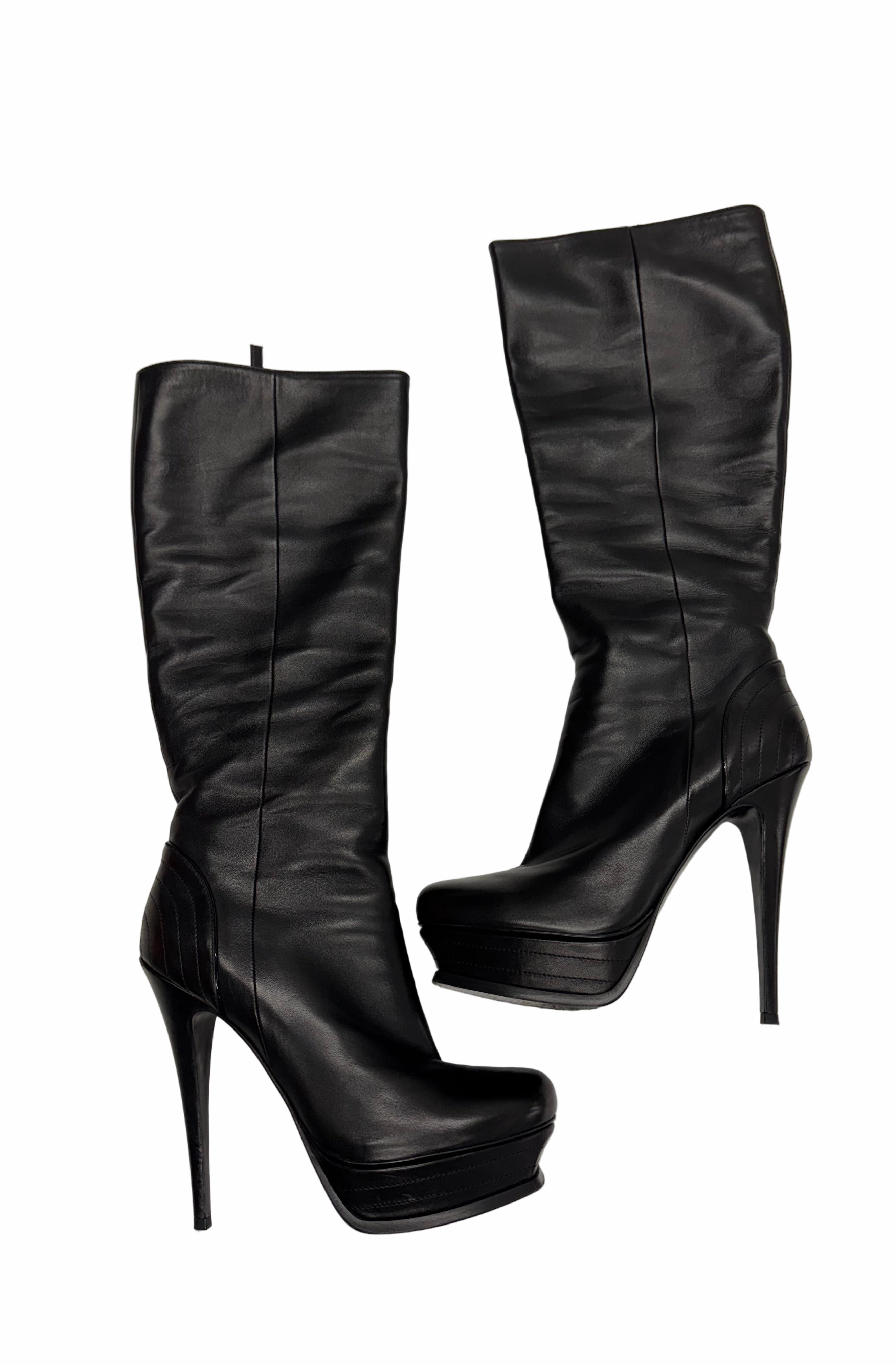 Knee High Boots Outfit Ideas Womens Yves Saint Laurent Boots, Size 41