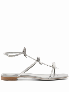 crystal-embellished bow-detail flat sandals Flat Shoe Square Shoe Molding