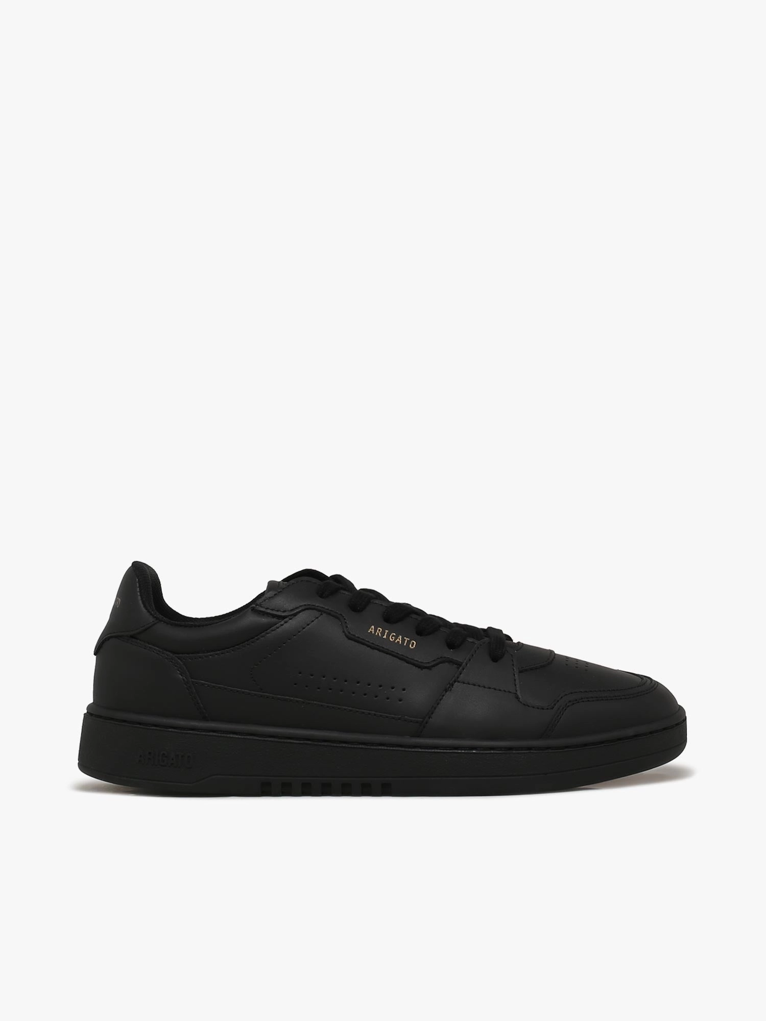 Dice Lo Black Leather Flat Heel Running Shoes