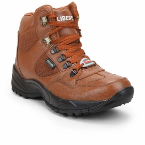 Freedom By Liberty Mens SHAURYA Defence Lacing Tan Trekking Boots Garden Boots
