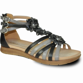Qvc Shoes Flats VANGELO Women Sandal LILA Flat Sandal Black