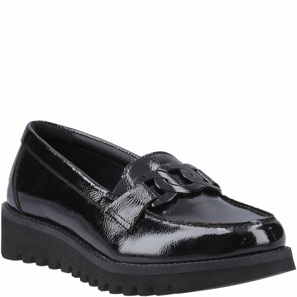Hush Puppies Francis Loafer Patent Senior School Shoes Loafers Narrow Width