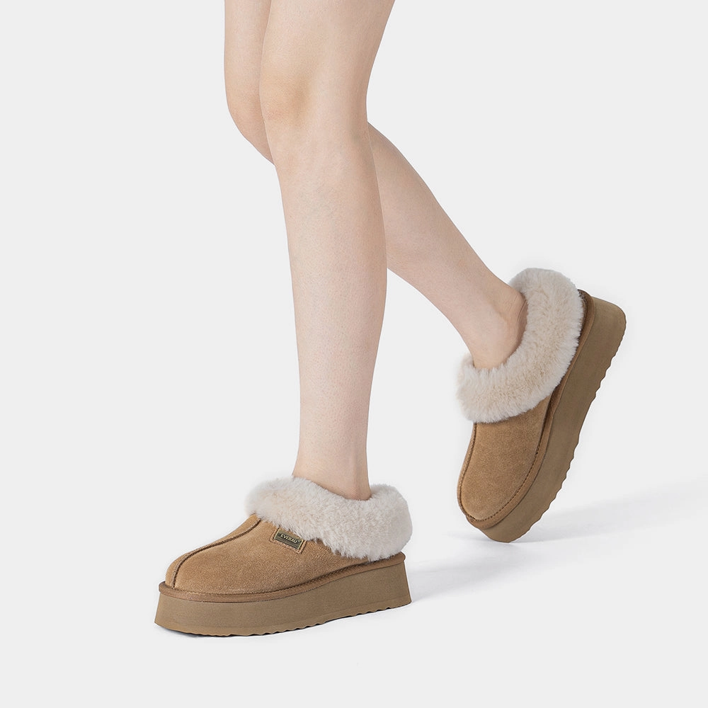 EverAu Australia Women Topknot Leather Slippers Duck Slippers