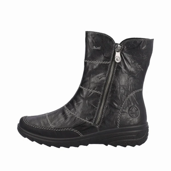 Z7055-00 Black Side Zip RTex Cowboy Boots With Dress Pants