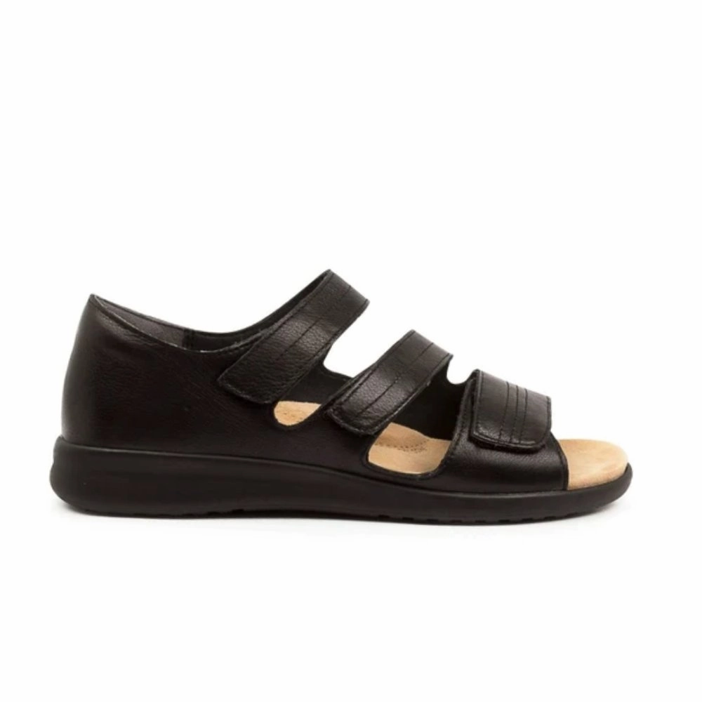 Block Heel Strap Sandals Ziera Women's Bardot - Black/Black