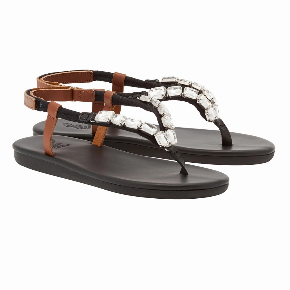 Zoi Crystals Clear/Cotto Ancient Roman Sandals
